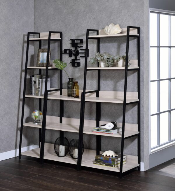 Natural & Black Wendral Bookshelf 92672 by ACME - Image 3