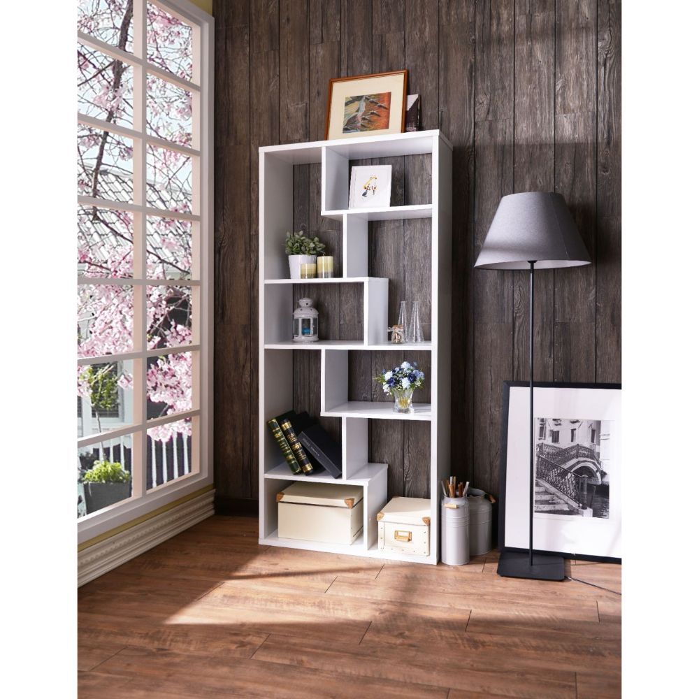 White Mileta II Bookshelf by ACME