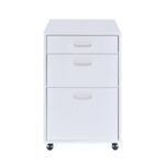White& Chrome Coleen File Cabinet by ACME Accent Furniture Mobilia Cleopatra 17 White& Chrome Coleen File Cabinet by ACME 17