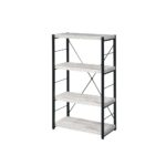 Antique White & Black Jurgen Bookshelf by ACME Home Office Mobilia Cleopatra 10 Antique White & Black Jurgen Bookshelf by ACME 10