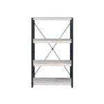 Antique White & Black Jurgen Bookshelf by ACME Home Office Mobilia Cleopatra 11 Antique White & Black Jurgen Bookshelf by ACME 11
