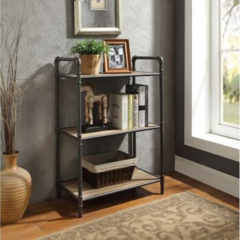 Itzel Bookshelf With 3 Wooden-Fixed Shelves by ACME