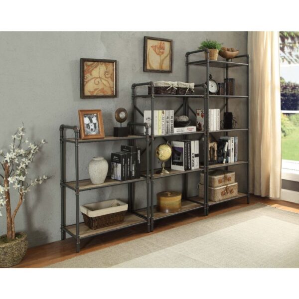 Itzel Bookshelf With 3 Wooden-Fixed Shelves by ACME - Image 2