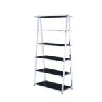 Black&Chrome Coleen Bookshelf by ACME Home Office Mobilia Cleopatra 14 Black&Chrome Coleen Bookshelf by ACME 14
