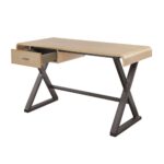 Gold Aluminum Danton Executive Writing Desk 92424 by ACME 13