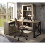 Gold Aluminum Jennavieve Executive Writing Desk 92550 by ACME 14
