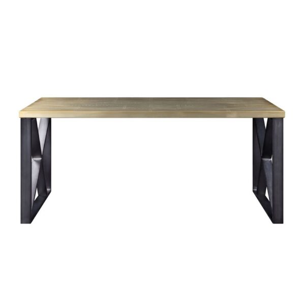 Gold Aluminum Jennavieve Executive Writing Desk 92550 by ACME - Image 5