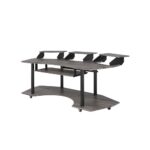 Contemporary Eleazar Music Recording Studio Desk w/ 2 Stands By Acme, Black Oak 16