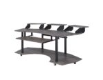 Contemporary Eleazar Music Recording Studio Desk w/ 2 Stands By Acme, Black Oak 17