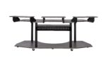 Contemporary Eleazar Music Recording Studio Desk w/ 2 Stands By Acme, Black Oak 18