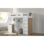 White Nerice Twin Loft Bed W/Desk & Wardrobe by ACME 39