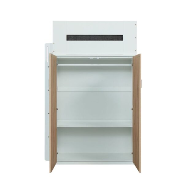 White Nerice Twin Loft Bed W/Desk & Wardrobe by ACME - Image 7