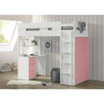 White Nerice Twin Loft Bed W/Desk & Wardrobe by ACME 47
