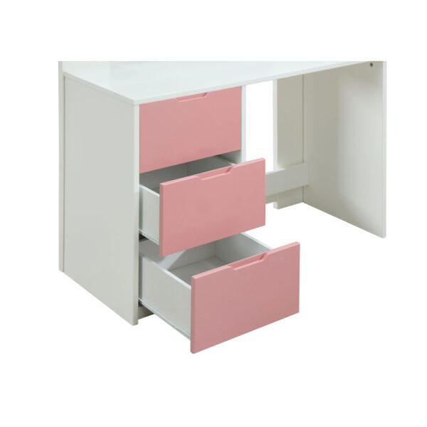 White Nerice Twin Loft Bed W/Desk & Wardrobe by ACME - Image 10
