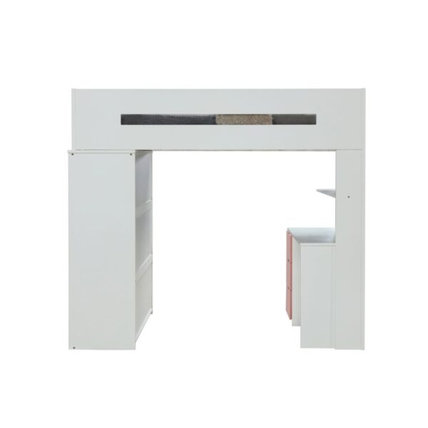 White Nerice Twin Loft Bed W/Desk & Wardrobe by ACME - Image 12