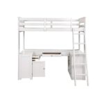 Light Gray Ambar Twin Loft Bed W/Desk & Bookcase & Chest 38065 by ACME Bunk and Loft Beds Mobilia Cleopatra 17 Light Gray Ambar Twin Loft Bed W/Desk & Bookcase & Chest 38065 by ACME 17