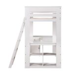 Light Gray Ambar Twin Loft Bed W/Desk & Bookcase & Chest 38065 by ACME Bunk and Loft Beds Mobilia Cleopatra 18 Light Gray Ambar Twin Loft Bed W/Desk & Bookcase & Chest 38065 by ACME 18