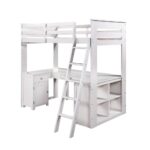 Light Gray Ambar Twin Loft Bed W/Desk & Bookcase & Chest 38065 by ACME Bunk and Loft Beds Mobilia Cleopatra 20 Light Gray Ambar Twin Loft Bed W/Desk & Bookcase & Chest 38065 by ACME 20