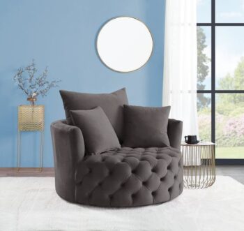 Gray Velvet Zunyas Accent Chair AC00292 by ACME