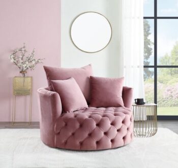 Zunyas Pink Velvet Accent Chair AC00291 by ACME