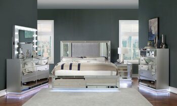 Silver BELLADONNA BED CM7417SV By Furniture of America