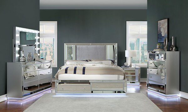 Silver BELLADONNA BED CM7417SV By Furniture of America 6