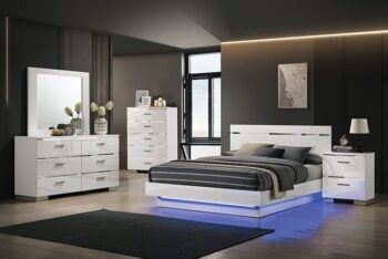 White/Chrome ERLACH BED FOA7189WH By Furniture of America