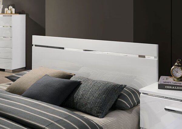 White/Chrome ERLACH BED FOA7189WH By Furniture of America 9