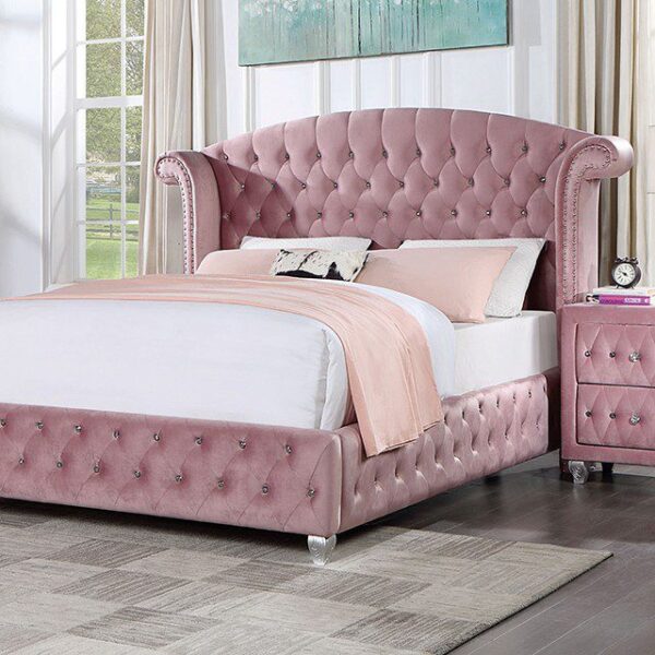 Pink Zohar Bed CM7130PK By Furniture of America 9