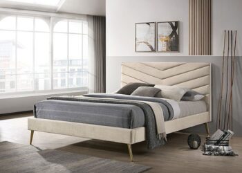Beige VIVAR BED CM7220BG By Furniture of America