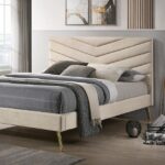 Beige VIVAR BED CM7220BG By Furniture of America 8