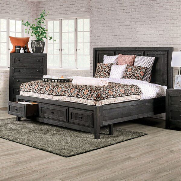 Charcoal OAKRIDGE BED EM7074DG By Furniture of America 8
