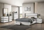 White/Metallic Gray Birsfelden Bed FOA7225WH-DR By Furniture of America 12
