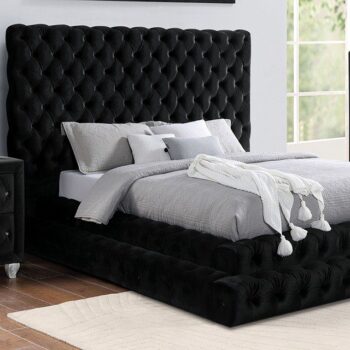 Black Stefania Bed CM7227BK By Furniture of America
