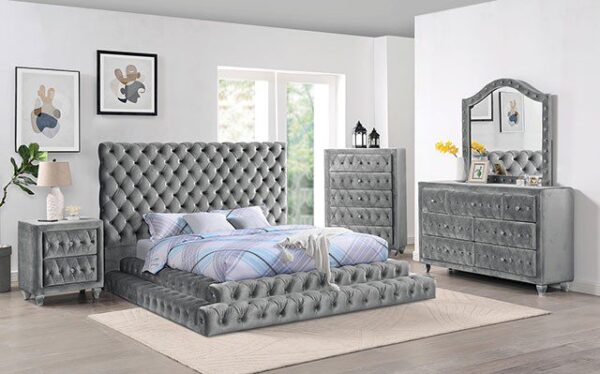 Gray STEFANIA BED CM7227GY By Furniture of America 9