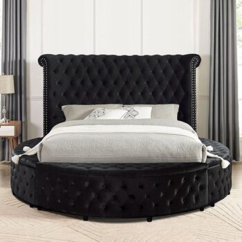 Black Sansom Bed CM7178BK By Furniture of America