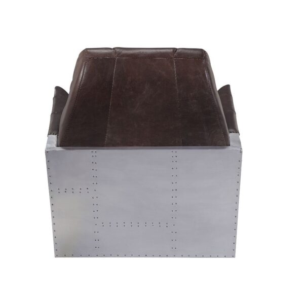 Brancaster Espresso Leather Accent Chair by ACME - Image 4