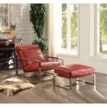 Red Leather Quinto Accent Chair 96672 by ACME 7