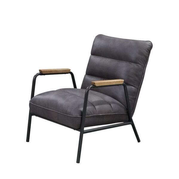 Gray Leather Nignu Accent Chair 59950 by ACME 15