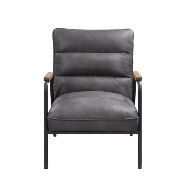 Gray Leather Nignu Accent Chair 59950 by ACME 16
