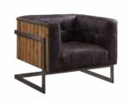 Ebony Leather Sagat Accent Chair 59667 by ACME Accent Chairs Mobilia Cleopatra 18 Ebony Leather Sagat Accent Chair 59667 by ACME 18