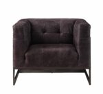 Ebony Leather Sagat Accent Chair 59667 by ACME Accent Chairs Mobilia Cleopatra 19 Ebony Leather Sagat Accent Chair 59667 by ACME 19