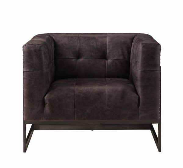 Ebony Leather Sagat Accent Chair 59667 by ACME - Image 3