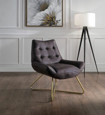 Ebony Leather Dhalsim Accent Chair 59666 by ACME