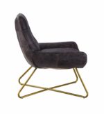 Ebony Leather Dhalsim Accent Chair 59666 by ACME Accent Chairs Mobilia Cleopatra 18 Ebony Leather Dhalsim Accent Chair 59666 by ACME 18