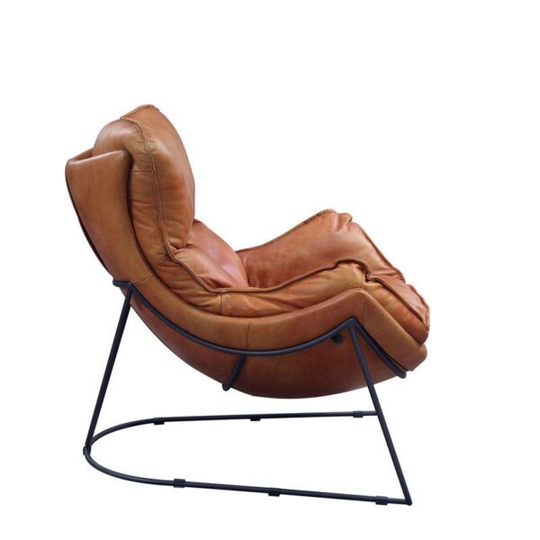 Aperol Top Grain Leather & Black Finish Thurshan Accent Chair 59945 by ACME 12