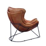 Aperol Top Grain Leather & Black Finish Thurshan Accent Chair 59945 by ACME 21