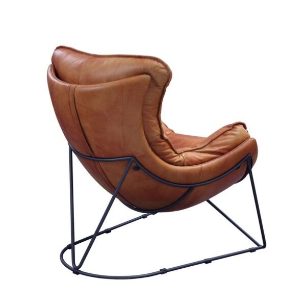 Aperol Top Grain Leather & Black Finish Thurshan Accent Chair 59945 by ACME 13