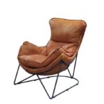 Aperol Top Grain Leather & Black Finish Thurshan Accent Chair 59945 by ACME 25