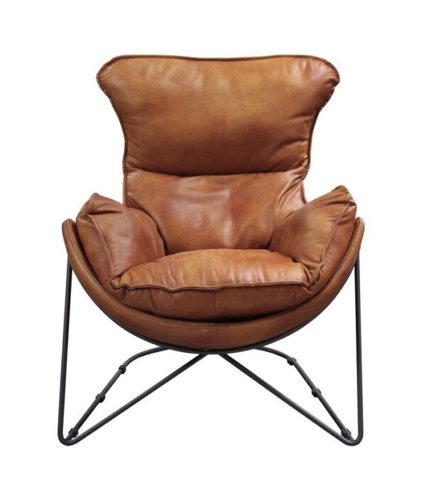 Aperol Top Grain Leather & Black Finish Thurshan Accent Chair 59945 by ACME 18